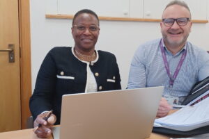 3x2MaureenAndRogerTradingWebsiteOct Maureen Evans and Roger Harris.